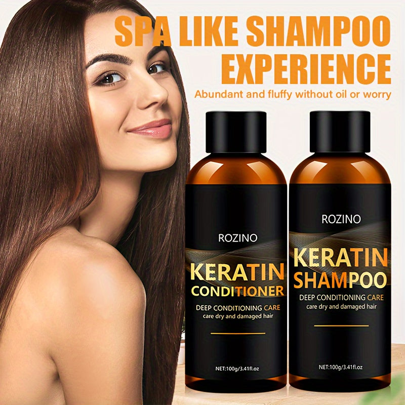 ROZINO Keratin Shampoo and Conditioner Set, 2pcs