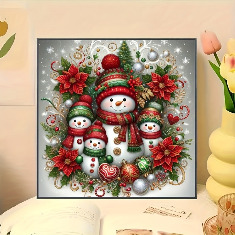 Christmas Snowman Family Diamond Painting Kit 30x30cm