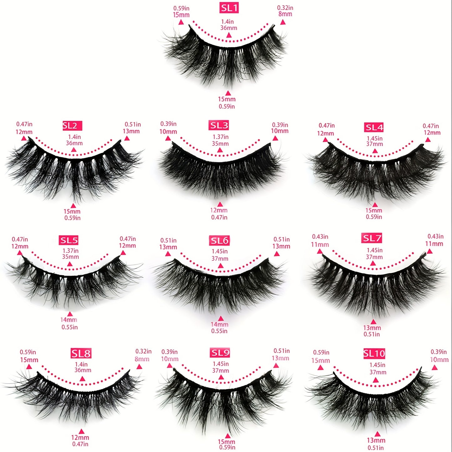 20 Pairs of Luxurious Natural False Eyelashes