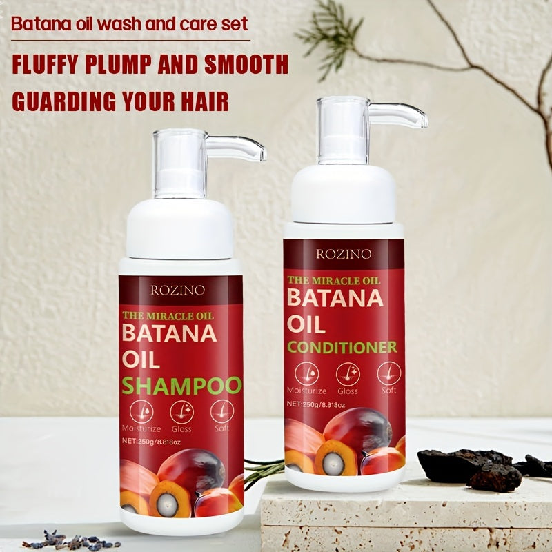 ROZINO Batana Hair Care Kit - 500g Deep Cleaning Shampoo & Moisturizing Conditioner
