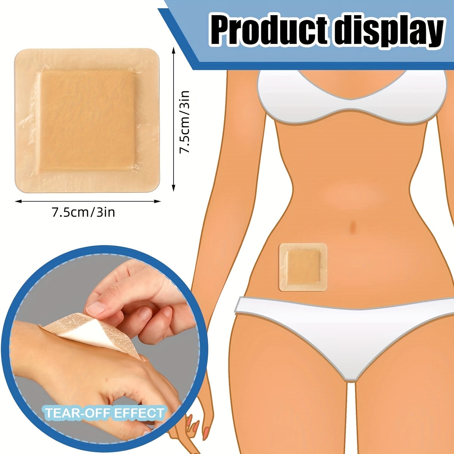 1pc Bordered Silicone Foam Adhesive Dressing