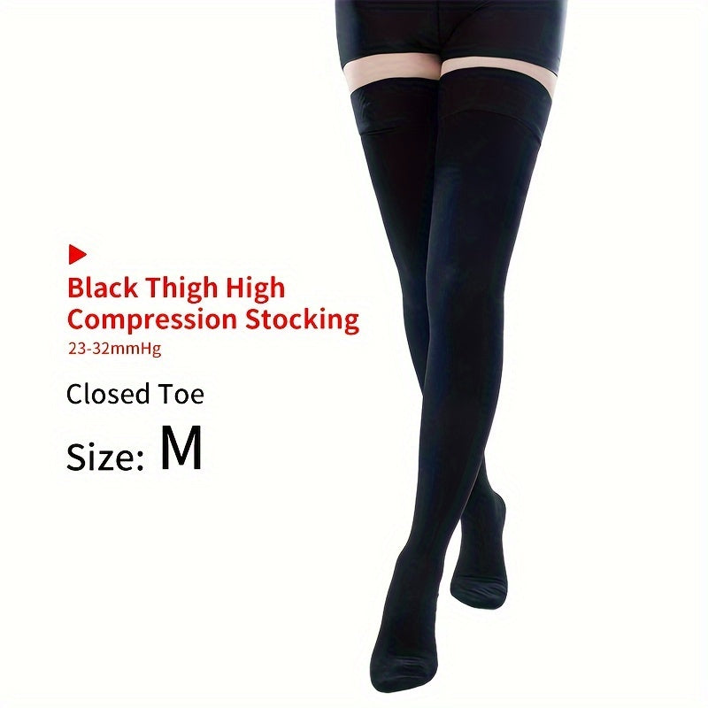 1 Pair Thigh High Compression Stockings
