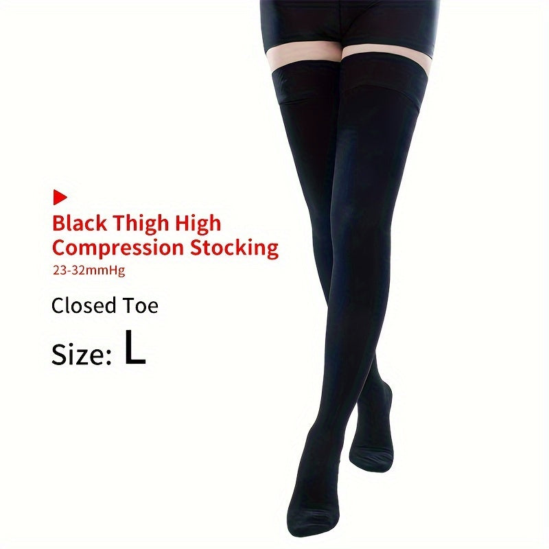 1 Pair Thigh High Compression Stockings