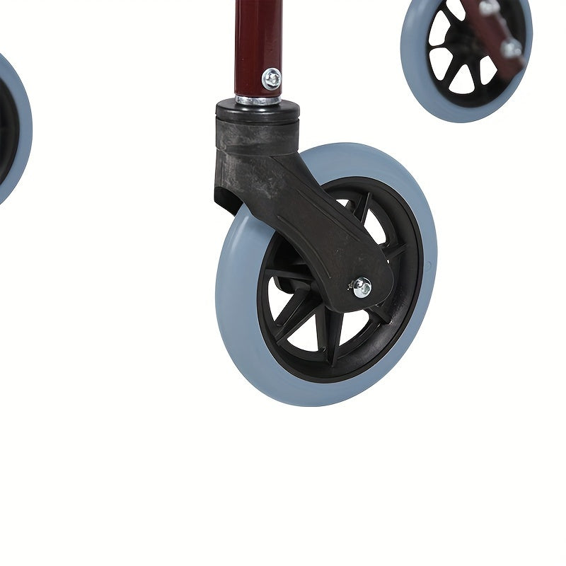 Country-Style Adult Rolling Walker with Seat, Aluminum Frame, Elderly Assistance, Walking Aid