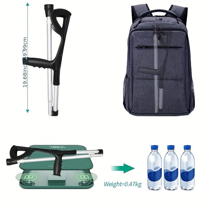 1/2pcs Adjustable Height Telescopic Aluminum Alloy Arm Crutches