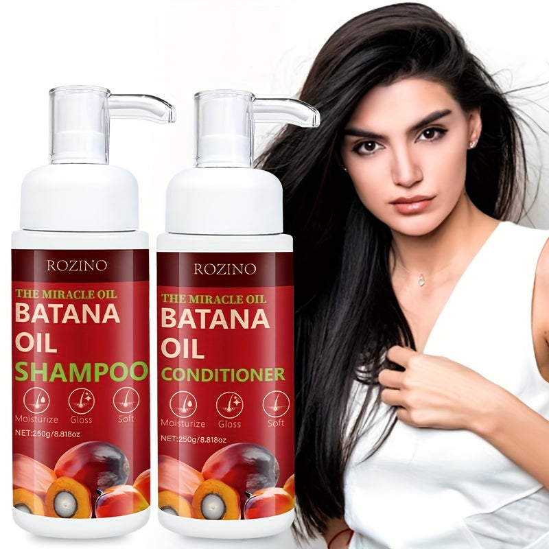 ROZINO Batana Hair Care Kit - 500g Deep Cleaning Shampoo & Moisturizing Conditioner