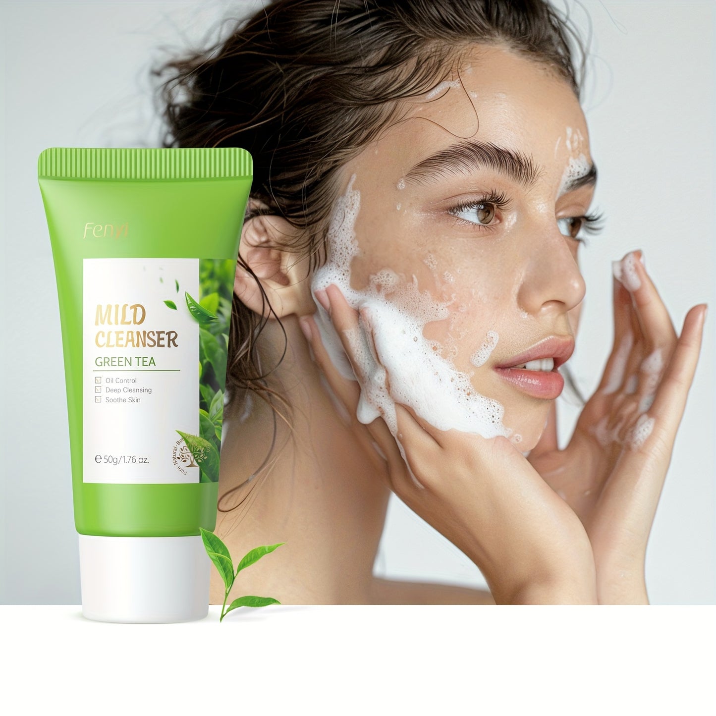 Fenyi Green Tea Soothing Face Serum Relieve Acne Cream Cleansing Pores Facial Wash
