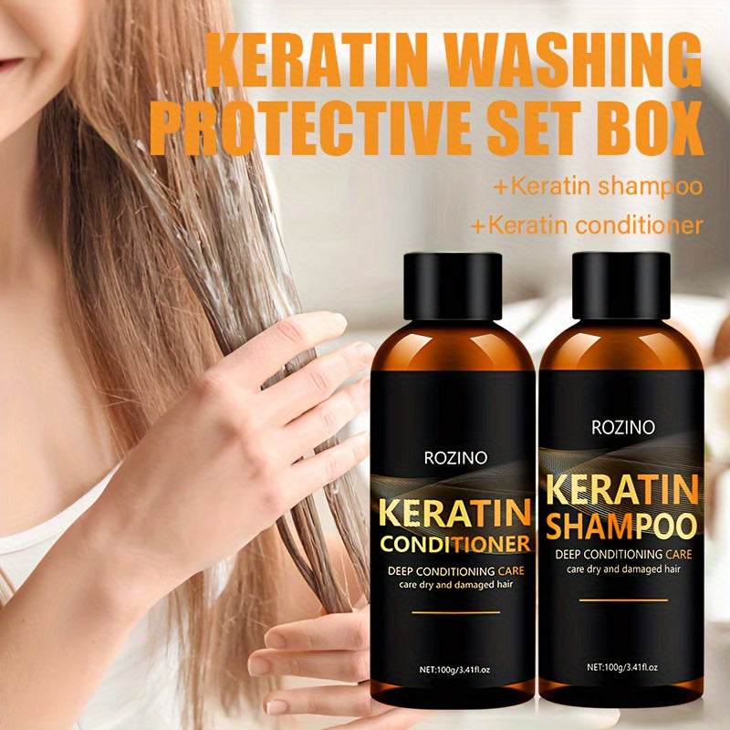 ROZINO Keratin Shampoo and Conditioner Set, 2pcs