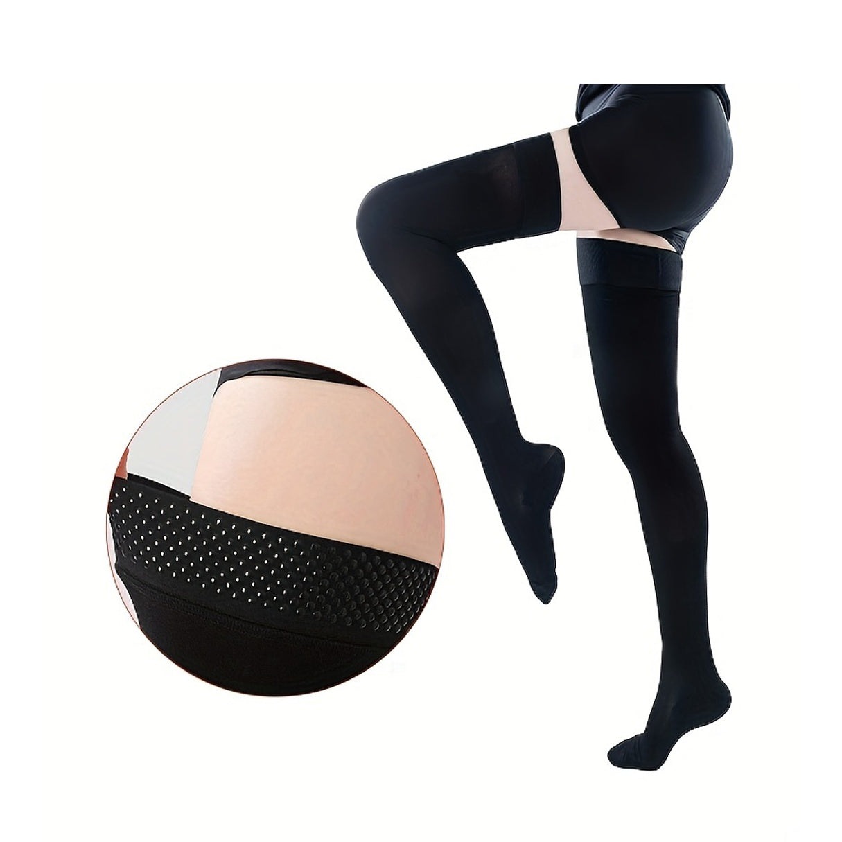 1 Pair Thigh High Compression Stockings