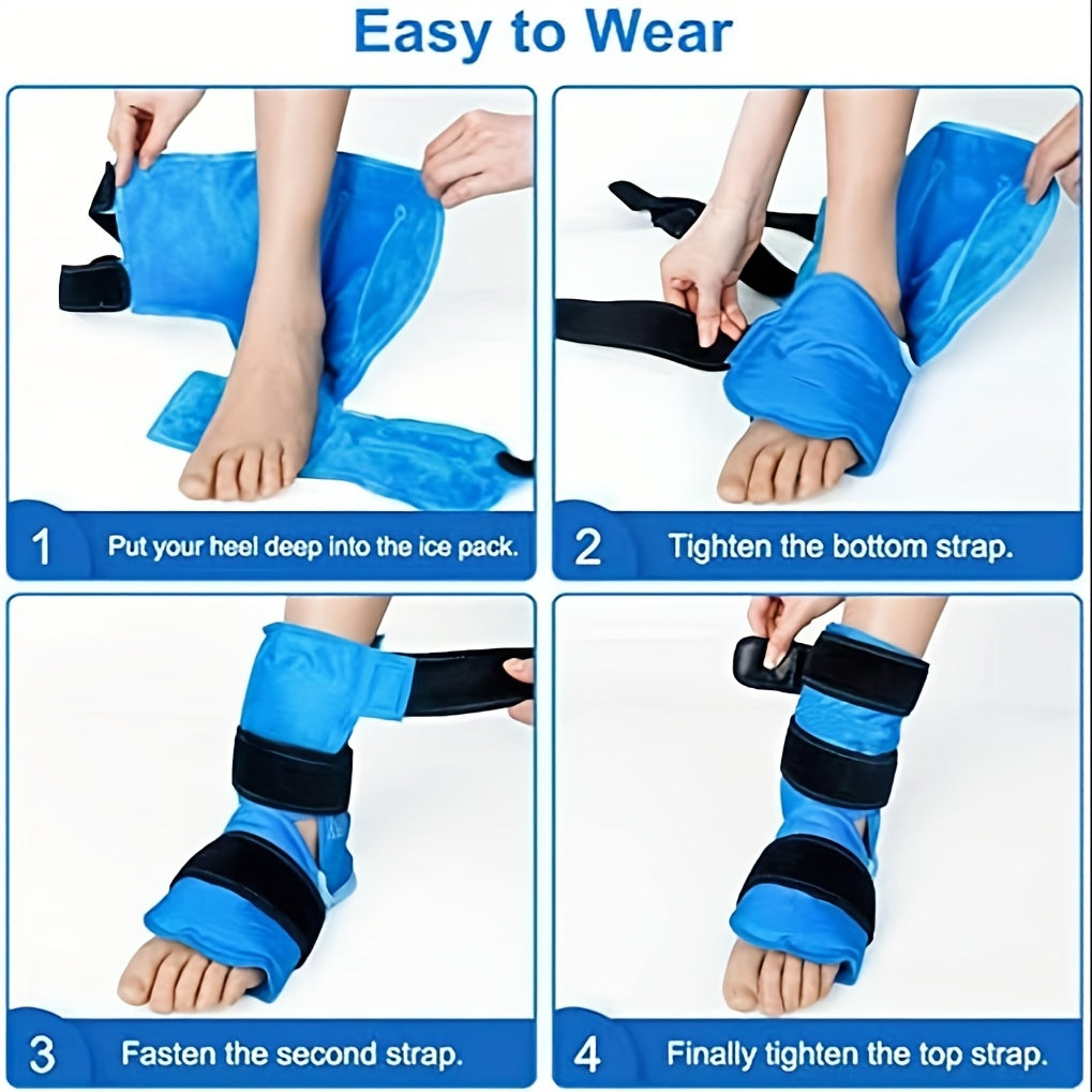 Ankle Ice Pack Wrap, Reusable Adjustable Gel Ice Pack