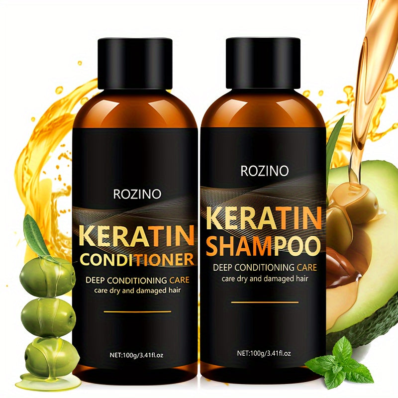 ROZINO Keratin Shampoo and Conditioner Set, 2pcs