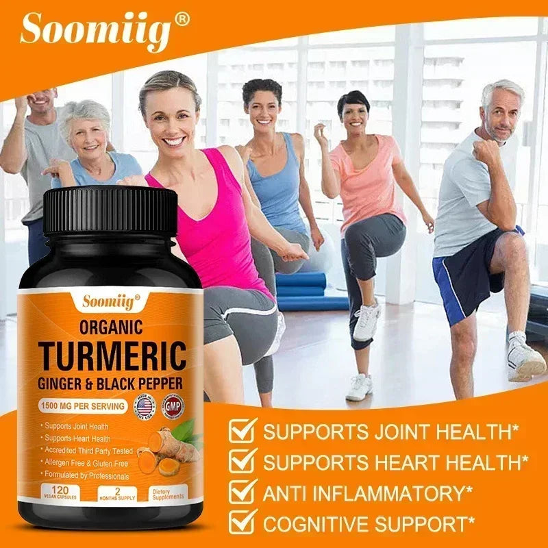 Organic Turmeric with Black Pepper, Ginger and Active Curcumin