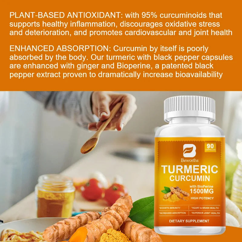 Organic Turmeric Curcumin Supplement 90 capsules