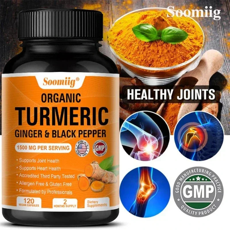 Organic Turmeric with Black Pepper, Ginger and Active Curcumin