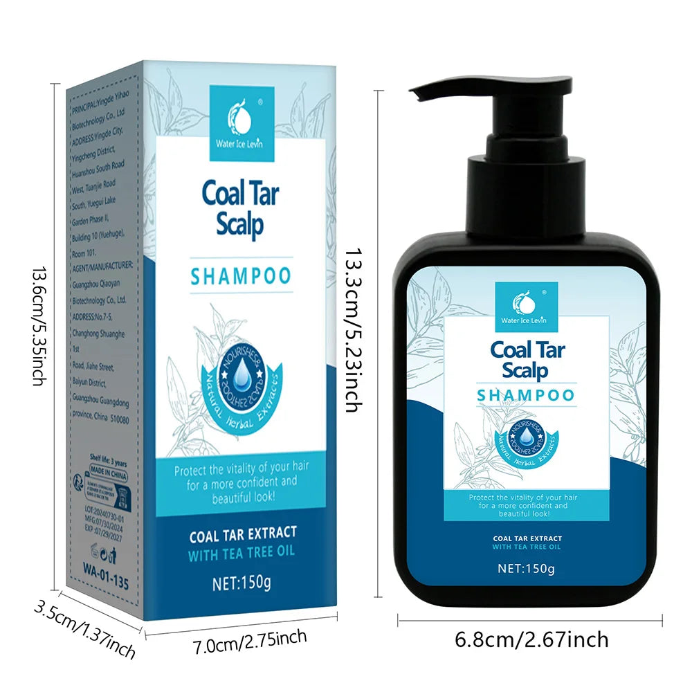 Coal tar scalp soothing shampoo, control oil, remove dandruff, moisturize, nourish scalp and repair damaged hair shampoo