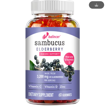 Balincer Elderberry 3200 mg Gummies - Cellular Protection from Oxidative Stress and Immune Support, Non-GMO Vegan