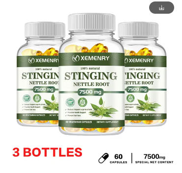 Nettle Root Capsules 7500 Mg - Supports Prostate and Urinary Tract Health | Non-GMO and Gluten-Free Supplement
