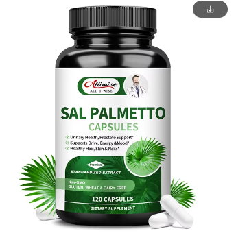 Alliwise Saw Palm Capsules Male Health Supplement for Healthy Hair and Prostate Frequent Micturition Urinary Tract Infection