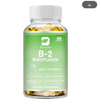 BEWORTHS Compound Vitamin B2 Riboflavin for Energy, Skin and Cell Health -Natural Energy Supplement Daily Essential Vitamin B