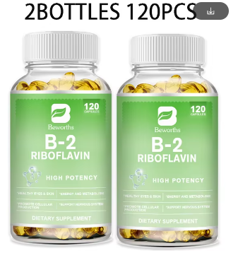 BEWORTHS Compound Vitamin B2 Riboflavin for Energy, Skin and Cell Health -Natural Energy Supplement Daily Essential Vitamin B