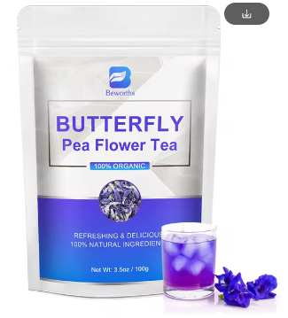 BW 200g Herbal Natural Butterfly Pea Flower For Food, Iced Tea, Cooler, Cocktails, Mocktails Holistic Detox Dried Pea Flowers