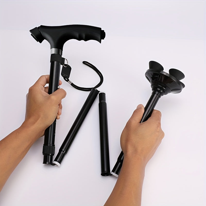 All-Terrain LED Walking Cane: Secure, Foldable & Adjustable
