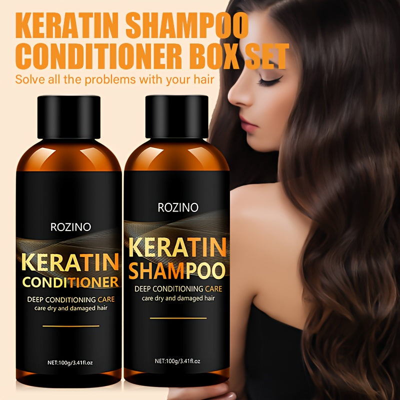 ROZINO Keratin Shampoo and Conditioner Set, 2pcs