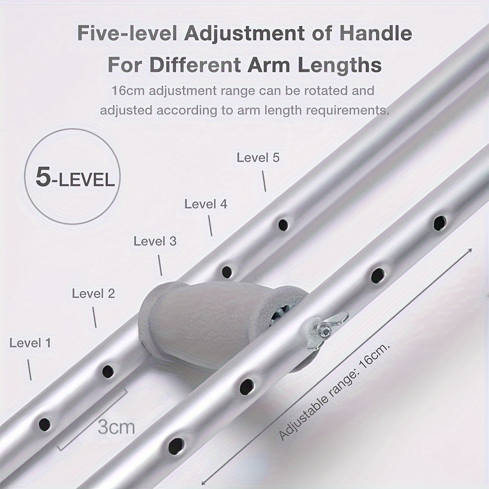 Cofoe Adjustable Aluminum Alloy Crutches, 1pc