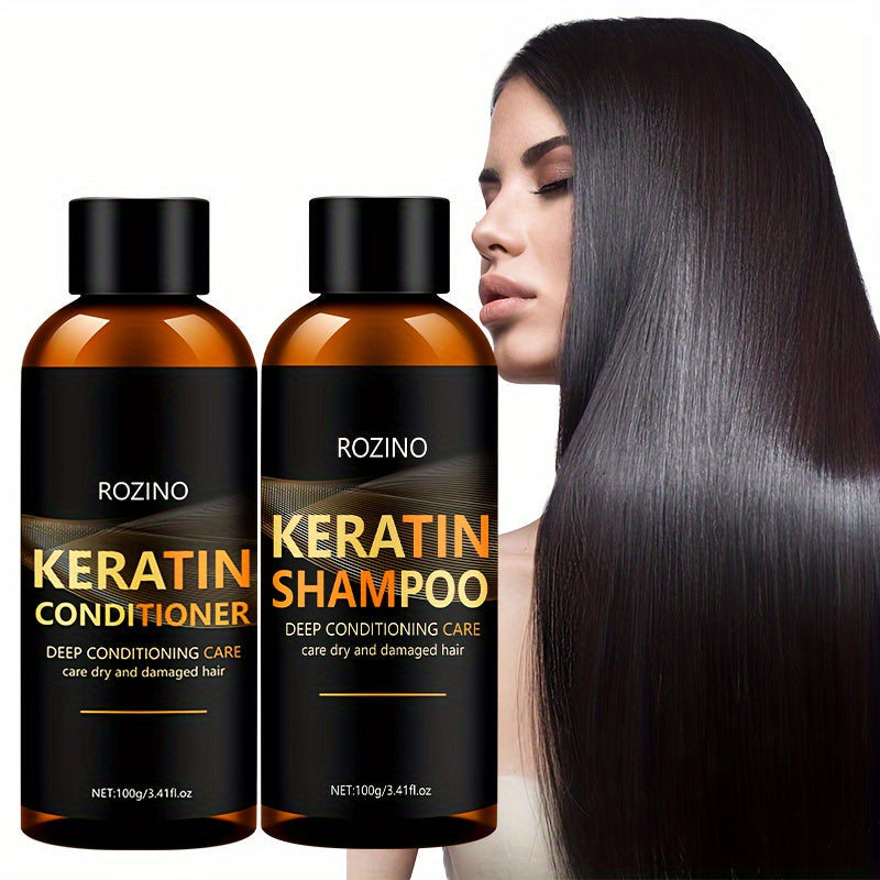 ROZINO Keratin Shampoo and Conditioner Set, 2pcs