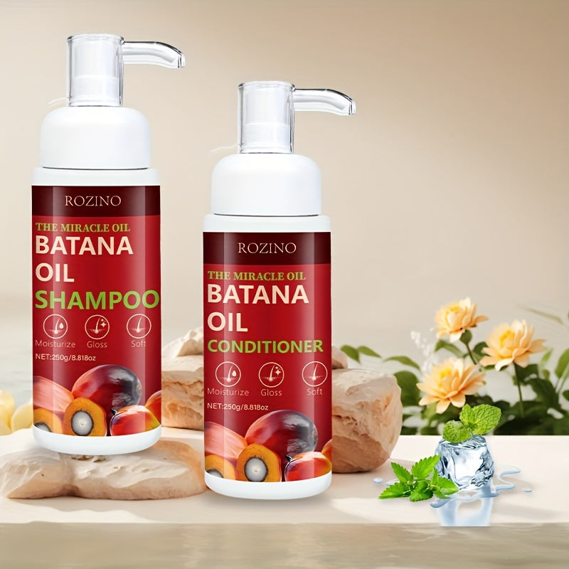 ROZINO Batana Hair Care Kit - 500g Deep Cleaning Shampoo & Moisturizing Conditioner