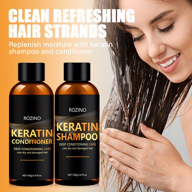 ROZINO Keratin Shampoo and Conditioner Set, 2pcs