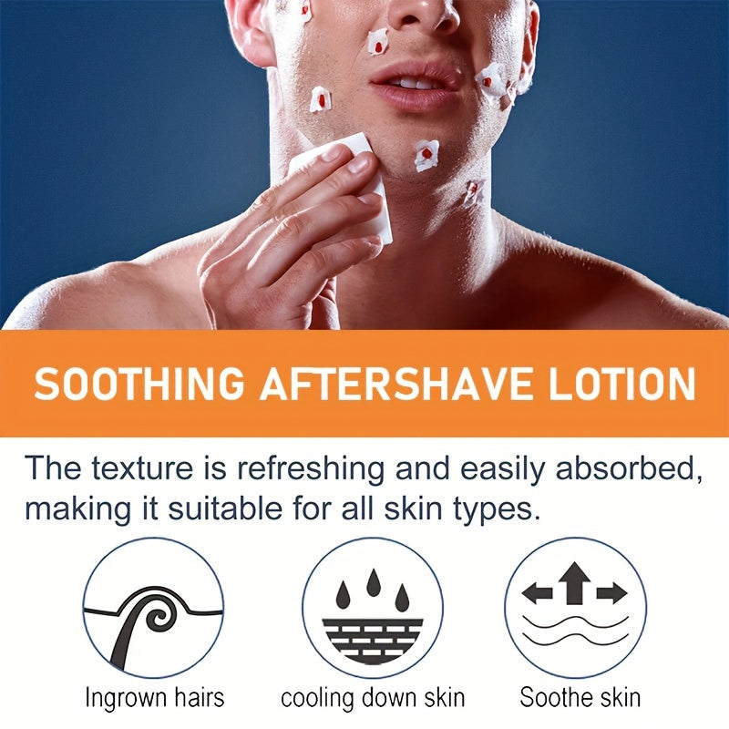 ROZINO Men's Soothing After Shave Lotion: 2.03oz - Caffeine, Aloe Vera, and Shea Butter
