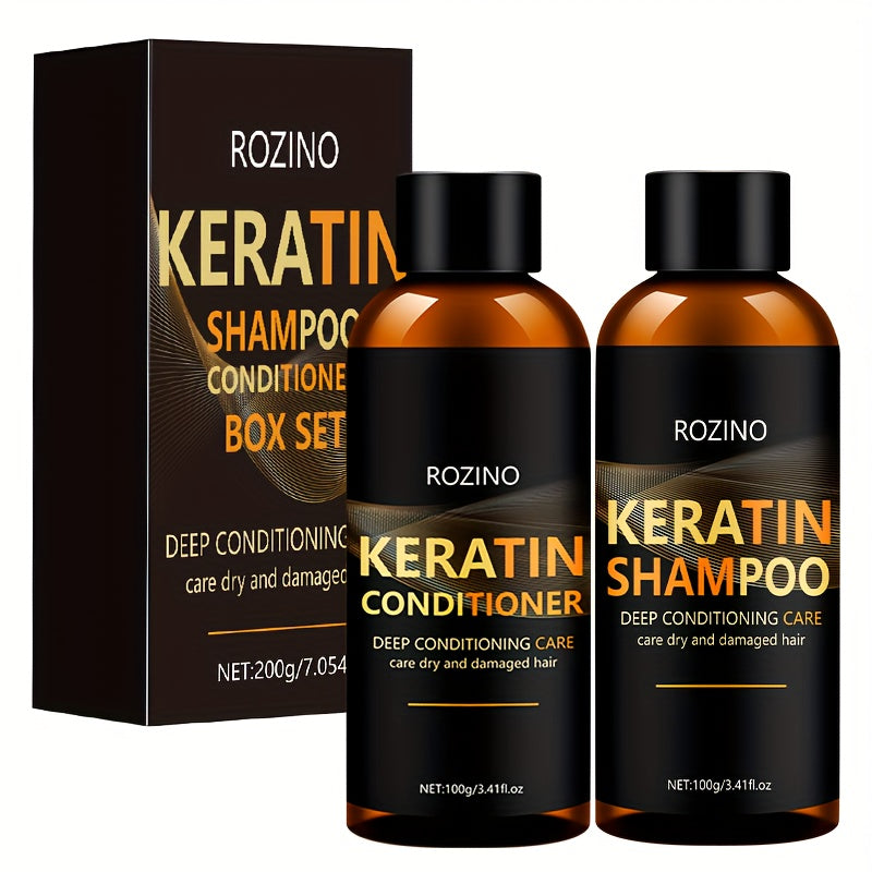 ROZINO Keratin Shampoo and Conditioner Set, 2pcs