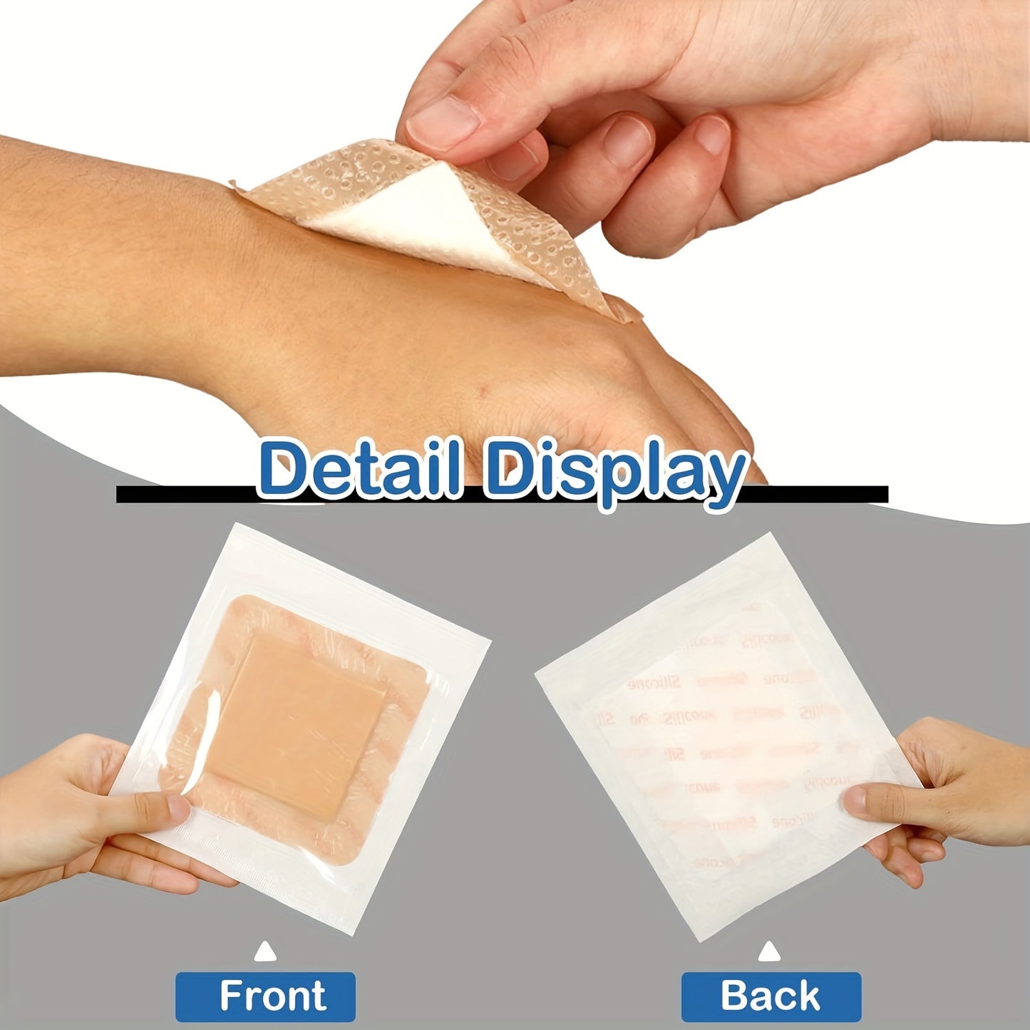 1pc Bordered Silicone Foam Adhesive Dressing