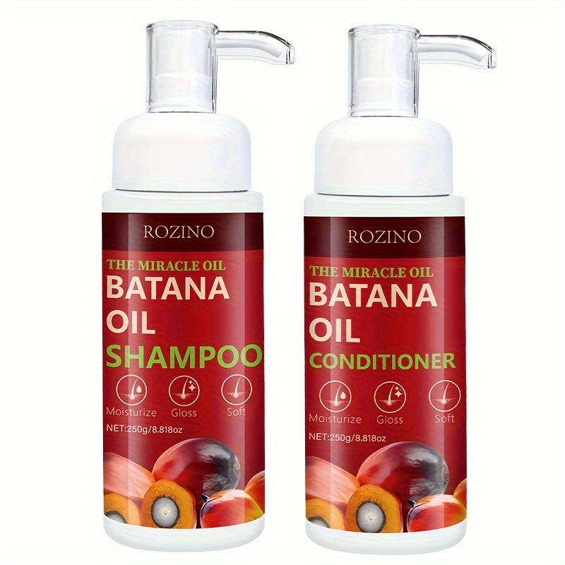 ROZINO Batana Hair Care Kit - 500g Deep Cleaning Shampoo & Moisturizing Conditioner