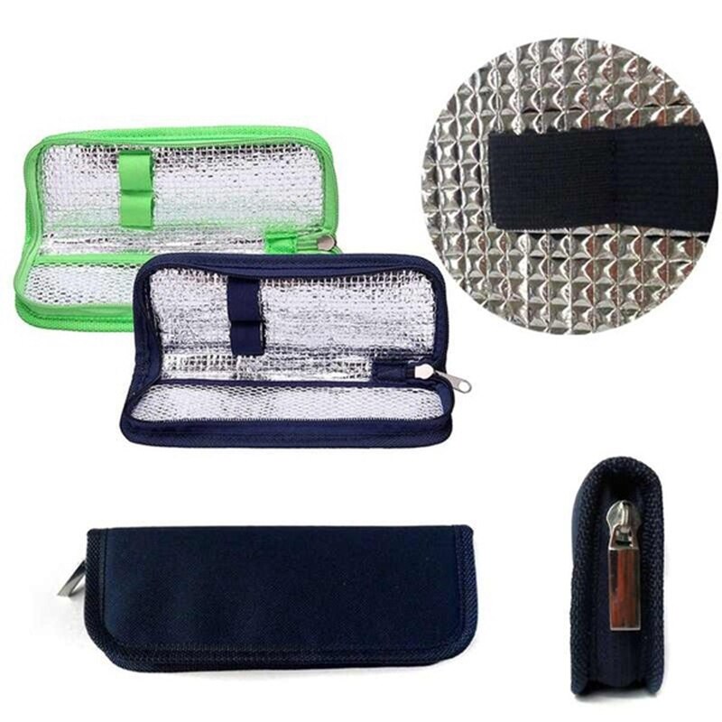 Insulin Cooler Travel Case Diabetic Medication Organizer Cooler Bag Navy Blue