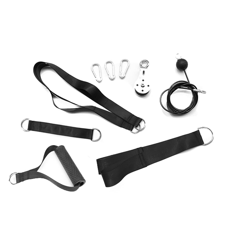 Fitness DIY Gym Pulley Cable Machine Attachment System
