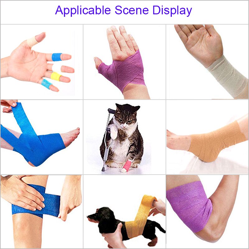 Colorful Sport Self Adhesive Elastic Bandage Wrap Tape 4.5m