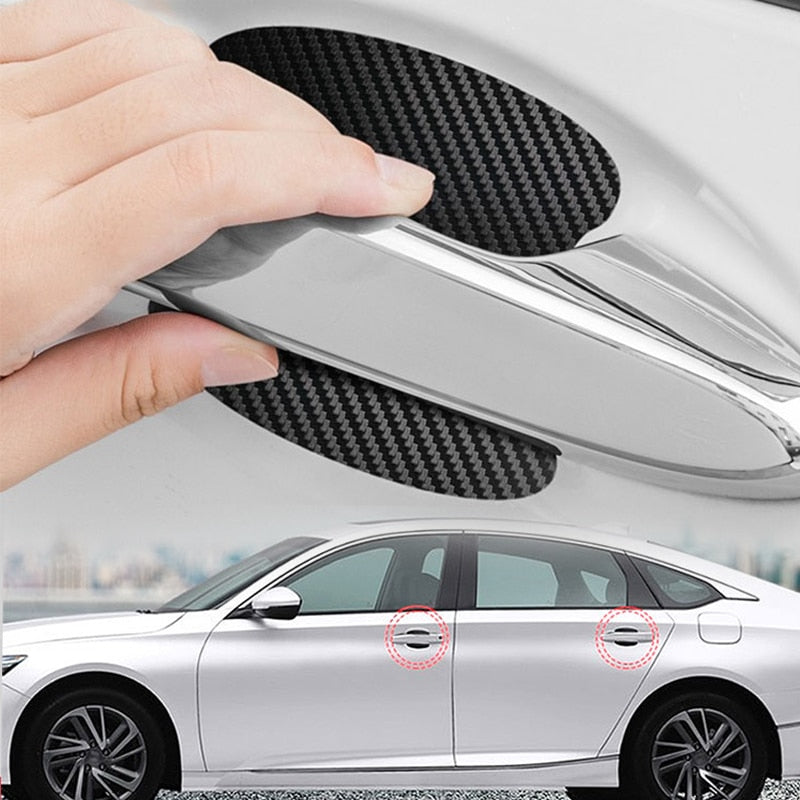 6Color 4Pcs Car Door Sticker Carbon Fiber Scratches Resistant