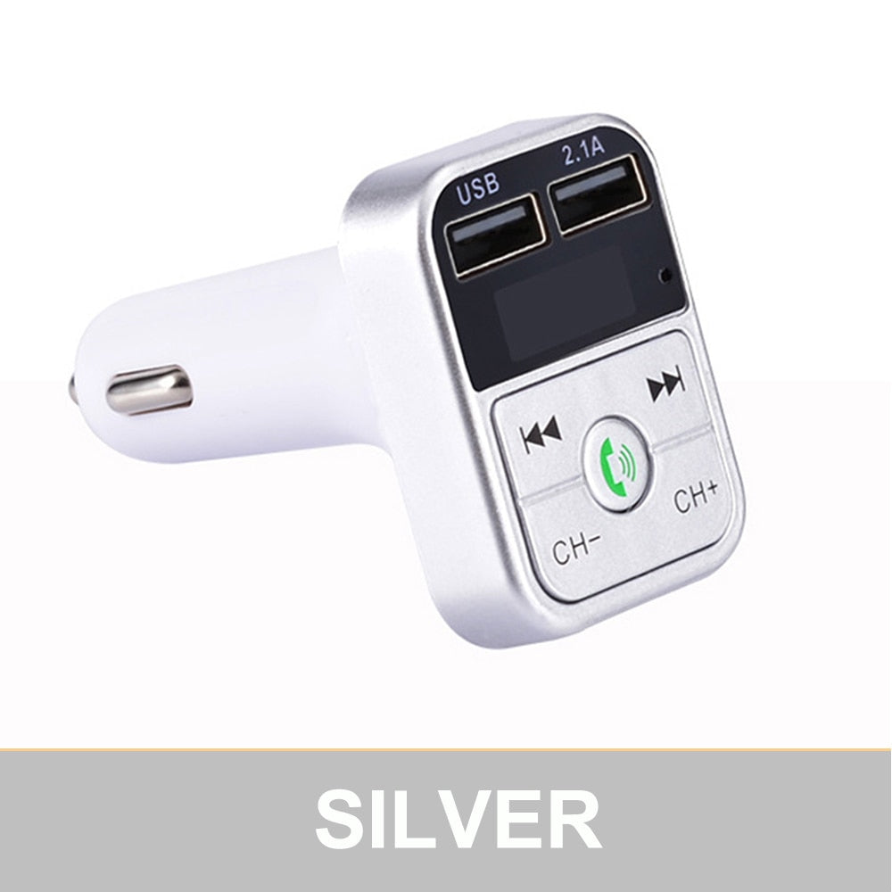 KDsafe Bluetooth Wireless Car kit Handfree LCD FM Transmitter Dual USB Car Charger