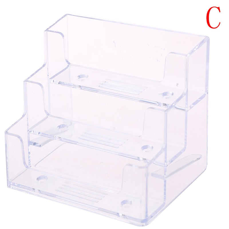 Desktop Office Business Card Holder Stand Clear Transparent Acrylic Counter Top