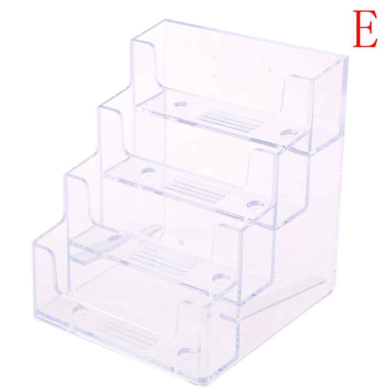 Desktop Office Business Card Holder Stand Clear Transparent Acrylic Counter Top
