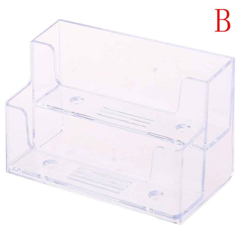 Desktop Office Business Card Holder Stand Clear Transparent Acrylic Counter Top
