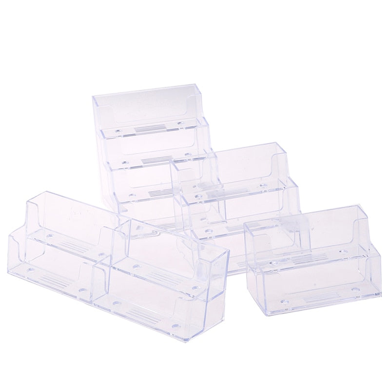 Desktop Office Business Card Holder Stand Clear Transparent Acrylic Counter Top