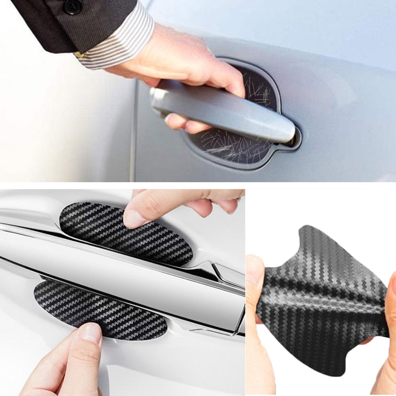 6Color 4Pcs Car Door Sticker Carbon Fiber Scratches Resistant