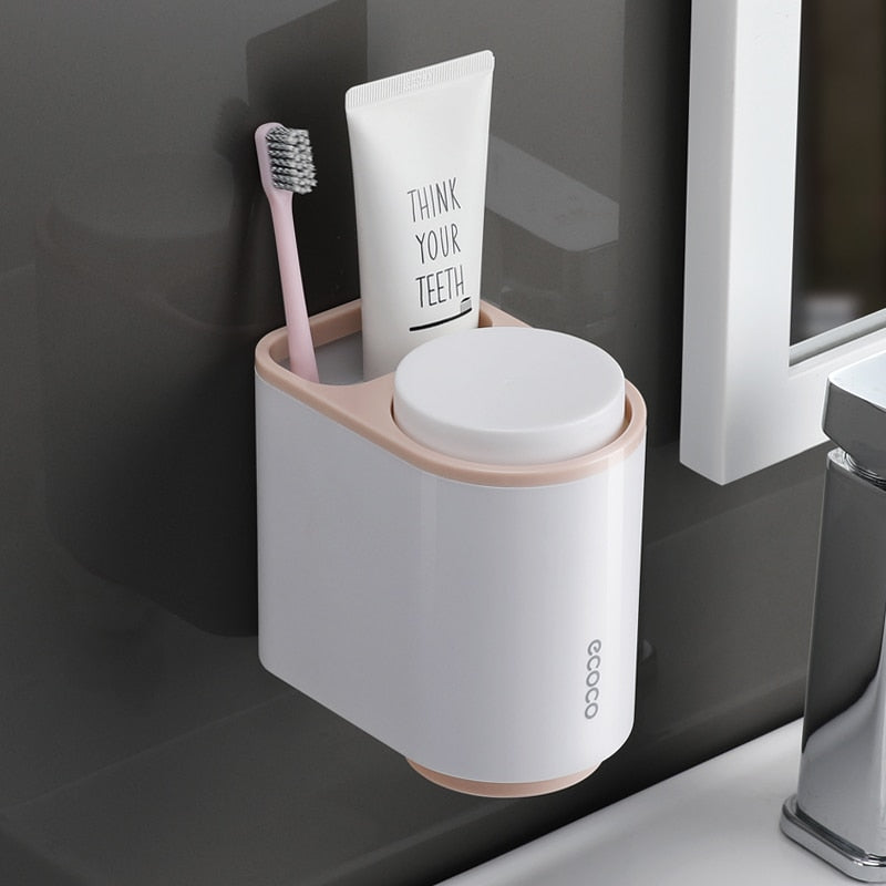 Bathroom Accessories organizer Set Toothbrush Holder Automatic Toothpaste Dispenser