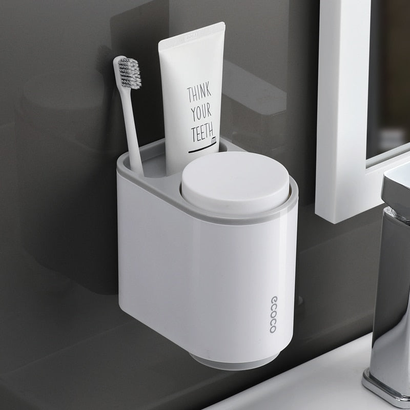 Bathroom Accessories organizer Set Toothbrush Holder Automatic Toothpaste Dispenser