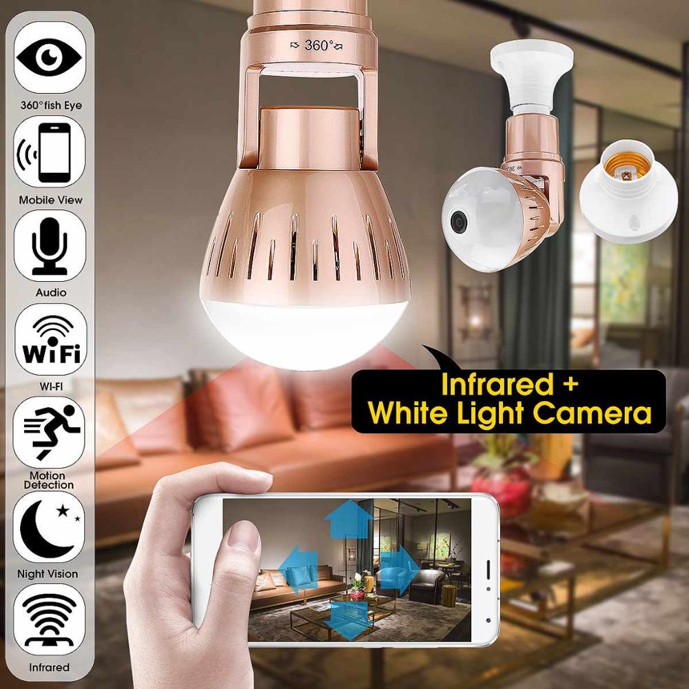 Camera Bulb Lamp light Wireless 2MP HD 360 Degrees Panoramic
