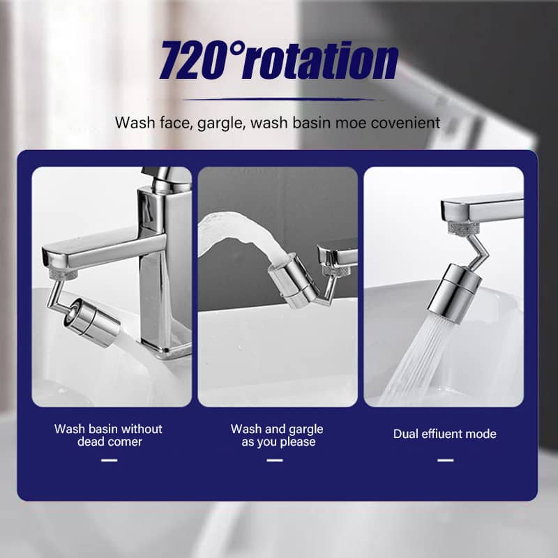 720 Degrees Universal Splash Filter Faucet Spray Head