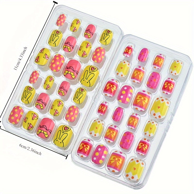 24Pcs/Box Candy Kids False Nail Cartoon